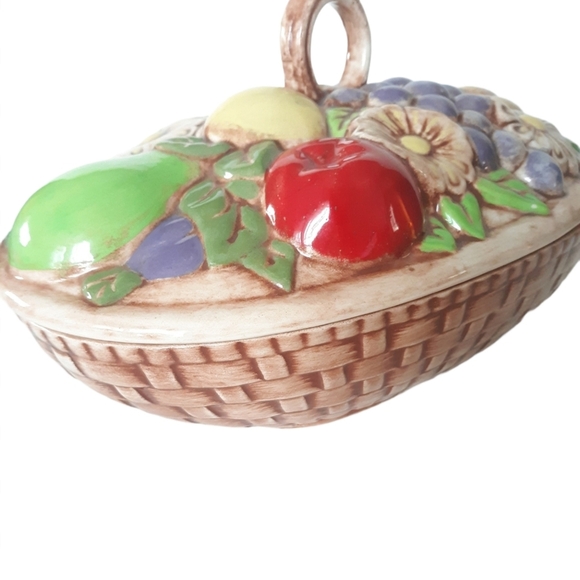 Vintage 80's Handmade Retro Pottery Lid Dish - Picture 7 of 9